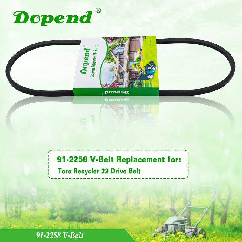 Dopend 91-2258 V-Belt 3/8’’ x 35’’ for Toro Recycler 22 Drive Belt 20016, 20017, 20018, 20340 Lawn Mowers, Replaces Toro 91-2258 Drive Belt 265-273 - Image 2